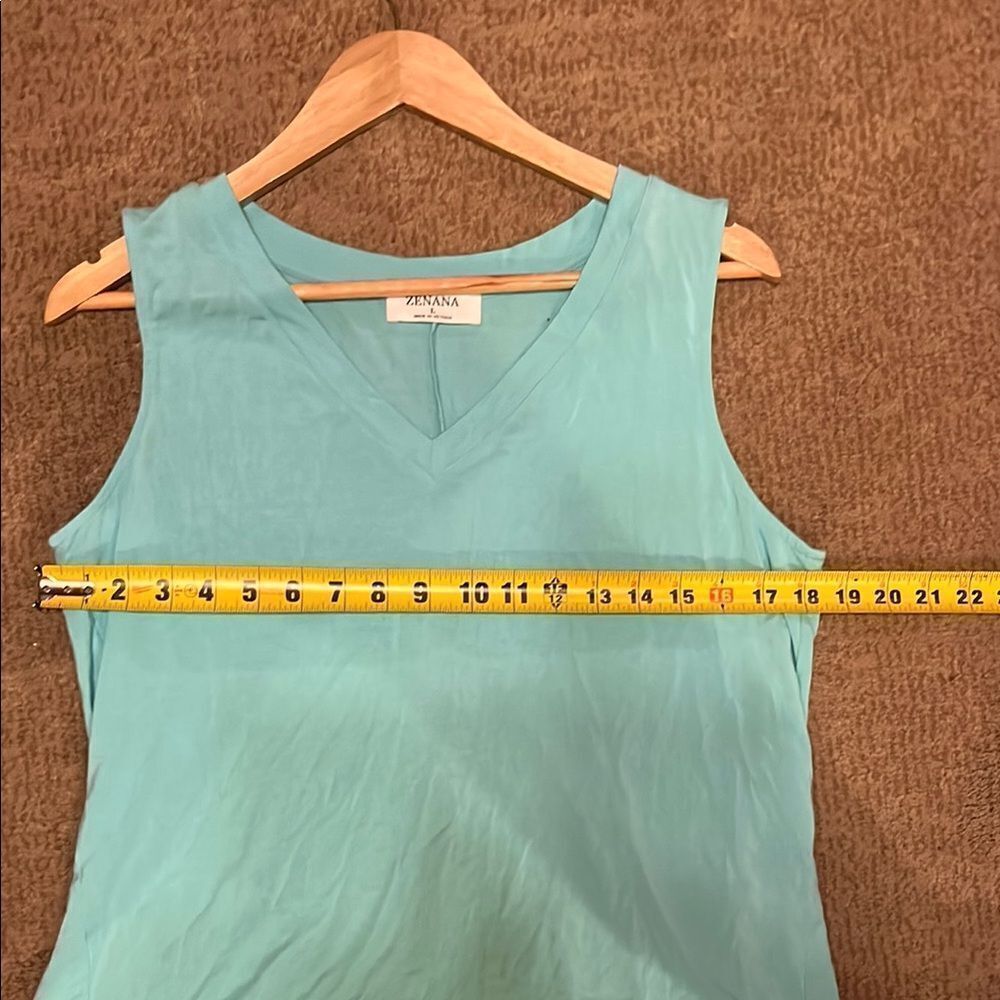 Zenana Outfitters Teal Sleeveless V-Neck Top - Picture 5 of 7